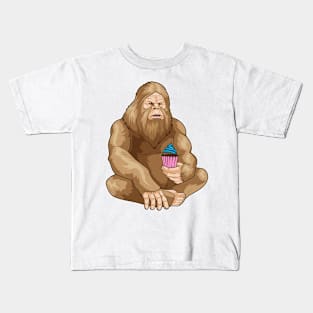 Bigfoot Halloween Cupcake Kids T-Shirt